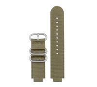 AXTGBHL Pulsera de 24MM apta for reloj TIMEX de lona suave y transpirable con correa de brújula de marea masculina T2N721 T2N720 hebilla de correa de reloj negra y roja de nailon(Army green-silver)