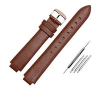 AXTGBHL Pulsera de cuero vintage con boca convexa de 10 mm apta for Casio Sheen3034 Cómoda cadena de reloj de cuero de vaca hecha a mano apta for mujer Hebilla(Brown rose buc)