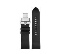 AXTGBHL Pulsera de liberación rápida de 23mm for hombre, correa de reloj de silicona y caucho fluorado resistente al agua PRW-6900Y PRW-6800Y PRW60(Black-steel Folding)