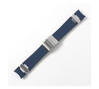 AXTGBHL Pulsera de reloj banda de banda de gel de sílice Fit for Ulysse Fit for Nardin BUZO Correa de reloj de goma impermeable Deportes 22mm hombre negro azul marrón(Blue silver,22mm with buckle)