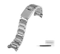 AXTGBHL Pulsera Fit For Tudor Fit For Byfjord Fit For Qicheng Correa De Reloj Pequeña Flor Roja Correa De Reloj De Acero Inoxidable Sólido Cadena De Reloj De Acero con Boca De Arco 22 Mm(Silver)