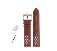 AXTGBHL Pulsera marrón apta for reloj Timex de cuero con cadena de reloj Retro resistente al agua de alta calidad T49963/TW2R79/8010 for hombre(Brown-rose gold)