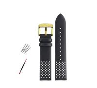 AXTGBHL Pulsera marrón apta for reloj Timex de cuero con cadena de reloj Retro resistente al agua de alta calidad T49963/TW2R79/8010 for hombre(Black-gold)
