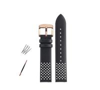 AXTGBHL Pulsera marrón apta for reloj Timex de cuero con cadena de reloj Retro resistente al agua de alta calidad T49963/TW2R79/8010 for hombre(Black-rose gold)