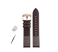 AXTGBHL Pulsera marrón apta for reloj Timex de cuero con cadena de reloj Retro resistente al agua de alta calidad T49963/TW2R79/8010 for hombre(Dark Brown-rose gold)
