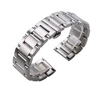 AXTGBHL Pulseras de correa de reloj de acero inoxidable Hombres Metal plateado 18 20 21 22 23 24 mm Moda Mujer Correas de reloj Accesorios(All brushed,22mm)