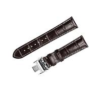 AXTGBHL Reloj Ajuste de la banda for Longiness Fit for Masters Collection Negocio Reloj de cuero Cinturones de correa for hombre 20 21mm Strap Rose Gold Butterfly Hebilla(Brown with Silver,21mm)