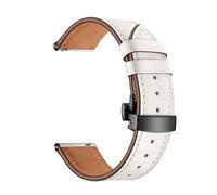 AXTGBHL Reloj de banda de correa de cuero activo 2 44 mm 40 mm pulsera mariposa hebilla reloj de reloj Ajuste for Samsung Galaxy(BLACK WHITE,20mm)