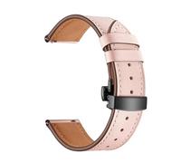 AXTGBHL Reloj de banda de correa de cuero activo 2 44 mm 40 mm pulsera mariposa hebilla reloj de reloj Ajuste for Samsung Galaxy(Black Pink,22mm)