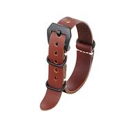 AXTGBHL Reloj de cuero Military OTAN Reloj Correa Negro Marrón Café Reloj de reloj Correa Pulsera de Wistbanda 20mm 24mm(Brown,20mm)