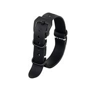 AXTGBHL Reloj de cuero Military OTAN Reloj Correa Negro Marrón Café Reloj de reloj Correa Pulsera de Wistbanda 20mm 24mm(Schwarz,20mm)