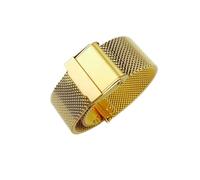 AXTGBHL Reloj de reloj 12 mm 14 mm 18 mm 20 mm 22 mm 24 mm Universal Acero inoxidable Metal Reloj de metal Banda fósil correa pulsera negro rosa oro plata plata(Gold,16mm)