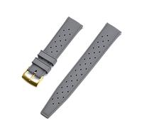 AXTGBHL Reloje Rápido Tropic Goma Reloj Correa 20 mm Reemplazo Ajuste for Seiko SRP777J1 Bebadas de reloj de buceo a prueba de agua(Gray Gold)