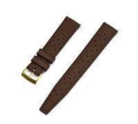 AXTGBHL Reloje Rápido Tropic Goma Reloj Correa 20 mm Reemplazo Ajuste for Seiko SRP777J1 Bebadas de reloj de buceo a prueba de agua(Brown Gold)