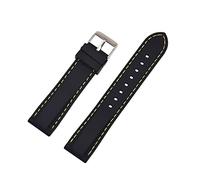AXTGBHL Silicone Rubber Sport Band Band Universal Watchband Strap Binst Binst Belt Belting 16 mm 18 mm 20 mm 22 mm 24 mm for hombres Mujeres(Black yellow line,20mm)