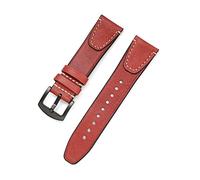 AXTGBHL Strap de cuero bronceado con vegetales retro18mm 20 mm 22mm 24mm de reloj de cuero de liberación rápida en forma for Moto Engranajes3(Wine Red,20mm)