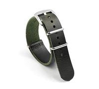 AXTGBHL Strap de la OTAN de cuero WatchStrap 18mm 20mm 22mm 24mm Zulu Zulu Military Wamkband Burst Crack Muñeca Pulsera Reemplazo(Dark green,24mm)