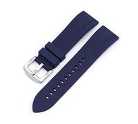 AXTGBHL Strap Strap Men de 22 mm Silicone Libere la banda de pulsera de goma de goma impermeable for el agua Ajuste for Huawei Fit For Samsung Fit for Seiko Fit for Omega(Blue Silver)