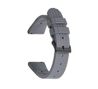 AXTGBHL Suelte Fluoro Goma Reloj Banda Waffle 2 2mm Mira la correa Ajuste for el buceo Seiko Pulsera impermeable Accesorios de reemplazo(Grey Black)