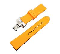 AXTGBHL Universal Silicone Watchban Butterfly Bankle Buckle Store Strap Binst Binst Binst Binst Bindo de muñeca 18 mm 20 mm 22 mm for hombres Mujeres(Orange,18mm)
