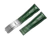 AXUEQIN Correa de piel auténtica para Rolex Water Ghost Daytona Yacht Logtype - Pulsera de cuero verde de 20 mm con hebilla de mariposa (malva ahumada, 21 mm)