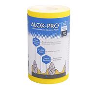 Axus Décor Alox-Pro - Rollo de papel abrasivo de óxido de aluminio blanco, diseñado para mezclar superficies, papel de lija de pérdida mínima de grano, grano 120, serie azul, 5 m x 115 mm