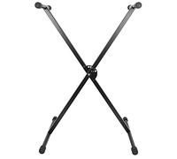 Axus Soporte de tijera simple portátil para teclado con altura ajustable, completamente plegable, Negro