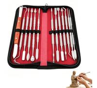 AXVRAV 13 piezas de acero inoxidable tallador de cera de doble cabeza, juego de herramientas de tallado de cera de arcilla, herramienta de modelado de arcilla para esculpir, tallar cerámica