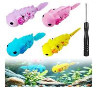 AXVRAV 4 piezas Robo Fish, Robots Peces para Gatos, Robofisch para Agua Luminoso Piscis Flotante Gato Juguete Axolotl Reutilizable Robot Pez para Acuario Piscina Bañera