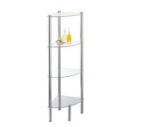 Axxentia Bad 282134 Solanio - Mueble esquinero de 4 estanterías de metal y cristal (30 x 30 x 108 cm) [Importado de Alemania]