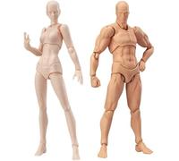 AXXHOTHO Juego de figuras de acción de maniquí de artista, masculino y femenino, figura articulada para dibujar, color gris, esbozar y pintar (color)