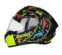 AXXIS Casco Moto Casco Draken Crazy Amarillo Fluorescente/negro Mate L Amarillo Fluorescente/negro Mate L