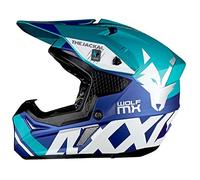 AXXIS Casco Moto Off Road Cross MX803 Wolf Jackal C7 Azul Mate HOMOLOGADO (L)