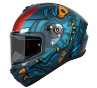 AXXIS Draken S Dinotoon B5 Matt Blue - Casco de Moto Integral Unisex Hombre y Mujer - Homologado ECE 22.06 (M)