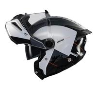 AXXIS Ghostfighter SV Maniac Blanco Negro Brillo - Casco de Moto Modular Abatible Diseño Streetfighter con Visor Solar - Unisex Hombre y Mujer - Homologado P/J ECE 22.06 (S)