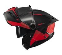 AXXIS Ghostfighter SV Maniac Negro Rojo Mate - Casco de Moto Modular Abatible Diseño Streetfighter con Visor Solar - Unisex Hombre y Mujer - Homologado P/J ECE 22.06 (M)