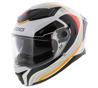 AXXIS Panther SV Tribute Blanco Naranja Brillo - Casco de Moto Integral con Visor Solar, para Hombre y Mujer, Homologado ECE 22.06 (L)