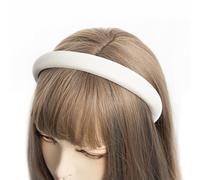 axy Diadema acolchada de terciopelo, bonita diadema para mujer, diadema para el pelo HRK10 (blanco)