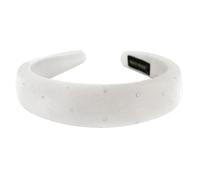 axy Diadema acolchada de terciopelo con diamantes de imitación para mujer, diadema para el pelo HRK10A (color blanco, ancha)