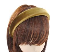 axy Diadema acolchada de terciopelo para mujer, banda ancha para el pelo, banda para el pelo HRK10B (dorada)