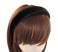 axy Diadema acolchada de terciopelo para mujer, banda ancha para el pelo, cinta para el pelo, cinta para el pelo HRK10B (negro)