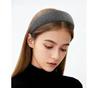 axy Diadema ancha acolchada de tela acanalada, bonita diadema para mujer, diadema para el pelo HR10C (gris)