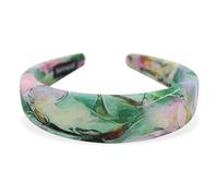 axy Diadema ancha con estampado floral y acolchado de tela, bonita diadema para el pelo HRK14 (patrón 2, ancho)