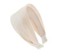 axy Diadema ancha con franela ligera, bonita diadema para mujer, diadema para el pelo HR10A (blanco crema)