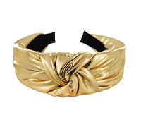 axy Diadema ancha con nudo de color metálico - Diadema para mujer en aspecto metálico, para el pelo HR35G (dorado)