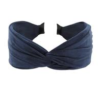 axy Diadema ancha con nudos refinados de tela de franela ligera para mujer, cinta para el pelo HRD6 (azul, extra ancha)