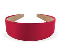 axy Diadema ancha con revestimiento de satén, estilo vintage, clásica, HRK1 (rojo)