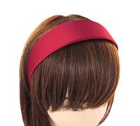 axy Diadema ancha con revestimiento de satén, estilo vintage, clásica, HRK1 (rojo)