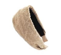 axy Diadema ancha con tejido de encaje texturizado, bonita diadema para mujer, diadema para el pelo HR25B (beis, ancha)