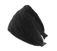 axy Diadema ancha con tejido plisado en aspecto de tela, bonita diadema para el pelo HR32B (negro)